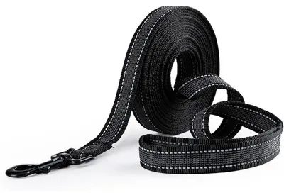 Productafbeelding van Afrolijn voor honden, nylon, verkrijgbaar in de lengtes 5m, 10m, 15m en 20m, met strepen, kleur zwart