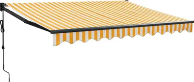 Obrázek produktu pro vidaXL Elektrická markýza s klikou žlutá a bílá 3,5x2,5 m