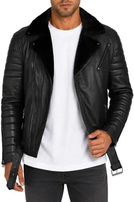 Produktbild von Reichstadt Herren Slim Fit Kunstlederjacke RS008PU Black - Black Zipper XL