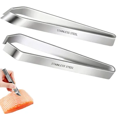 Grätenzange 2er-Set, Edelstahl, Küchenpinzette, Fischzubereitung