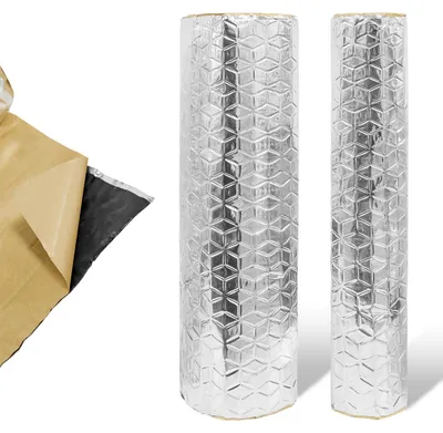 Produktbild von Ikodm 50x200cm Dämmmatte Auto 1m² Alubutyl Dämmung Anti Dröhn Matte Selbstklebend Bitumen-Ersatz Dämmschaummatte