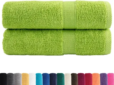 Produktbild von vidaXL Premium-Handtücher SOLUND 2 Stk. Apfelgrün 50x100 cm 600 g/m²