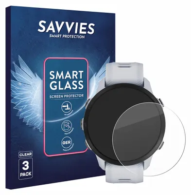 Produktbild von 3x Savvies Schutzglas Folie für Garmin Forerunner 955 9H Panzer Schutzfolie Glas Displayschutz klar transparent