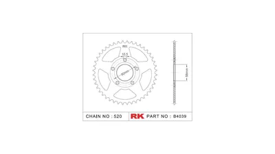 Produktbild von Rk Kettenrad 520 36z Stahl silber