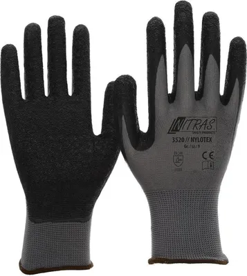 Produktbild von Nitras Nylotex, Nylonhandschuhe mit Latex-Beschichtung Größe | Packung (12 Paare)