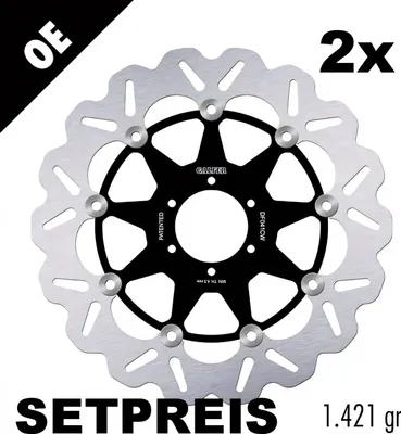 Produktbild von Bremsscheibe Set Galfer 2x DF041CW WAVE® schwimmend vorne 310x5mm für Honda CBR RR Fireblade 900 ccm Bj. 1998 - 1999
