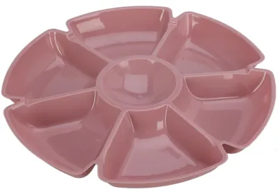 Produktbild von Excellent Houseware Servierplatte fur Snacks/chips - rosa - D29 cm - Fachschale - Kunststoff