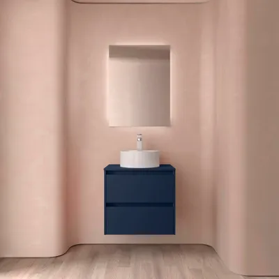 Immagine prodotto di Salgar mobili da bagno NOJA 700 2 cassetti BLU SATIN + piano lavabo