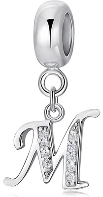 Productafbeelding van Damenhanger, 925 sterling zilver, met zirkonia. Compatibel met Europese armbanden en kettingen. Gatmaat: 4,5 mm