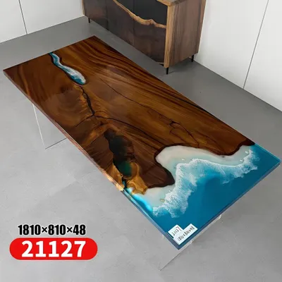Produktbild von Esstisch River Table Echtes Holz Flusstisch 181x81cm Massive Tische Epoxidharz