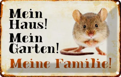 Produktbild von vianmo Blechschild 20x30 cm Tiere Maus mein Haus Garten Familie Tier Haustier