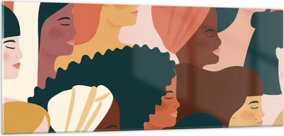 Produktbild von Bilder auf glas - Einteilig - Frauen Multikulturalismus Modern - 100x40cm - Glasbilder - Wandbilder - Bilder - Wanddekoration aus Glas - Glas Bilder - Wandbild auf Glas - GAB100x40-4500