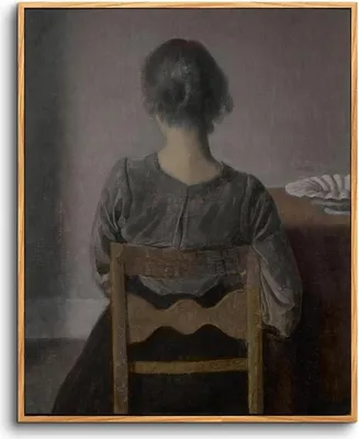 Obrázek produktu pro Vintage žena portrét plátno obraz s rámem 30x40 cm dřevěný rám nástěnné dekorace