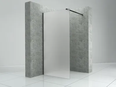 Produktbild von Duschabtrennung Walk-In Halterung in Schwarz 110 x 200 x 0,8 cm Dusche
