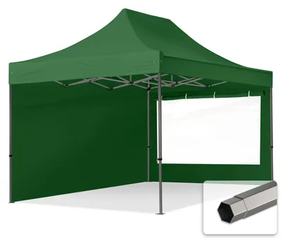 Immagine prodotto di TOOLPORT 3x4,5m gazebo pieghevole con laterali (finestre panoramiche), PREMIUM acciaio, verde scuro