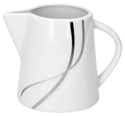 Produktbild von Van Well Milchkännchen Silver Night einzeln, 200 ml, Ø 75 mm, H 85 mm, Milch- Gießer, Linien-Dekor