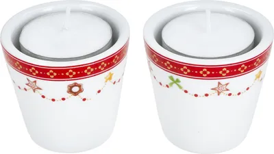 Produktbild von 2x Teelichthalter Weihnachtstraum H 5,1cm Stabkerzen Kerzenständer Weihnachten