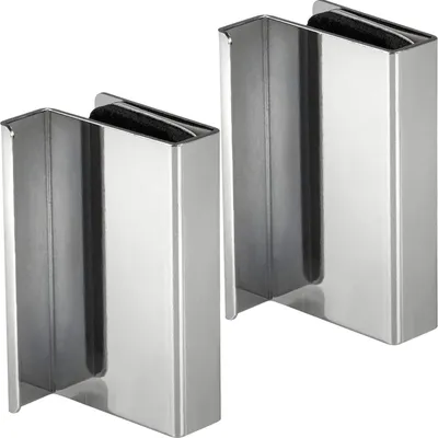 Productafbeelding van Famanu magnetische deurvergrendeling voor glazen deuren - 2 stuks, gepolijst staal