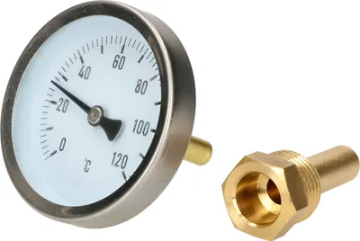 Obrázok produktu pre KOTARBAU® Bimetalový skrutkovací teplomer pre vykurovacie systémy Vodovodné potrubia 0-120 °C