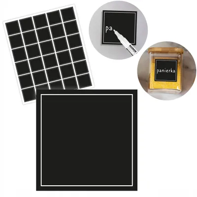 Produktbild von Zaplanowane Schwarze leere Gewürz-Etiketten 4x4cm