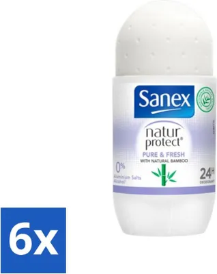 Produktbild von Sanex Natur Protect – Deodorant-Roller – Rein & Frisch – Mit natürlichem Bambus – 50 ml - Vorteilspack - 6 Stücke