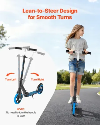 Obrázok produktu pre Detský kolobežka - Kolobežka Cityroller - 2 kolesá - Výškovo nastaviteľný riadidlá - Protiskluzová doska - Sklopná - Do 100 kg - Od 8 rokov - Modrá