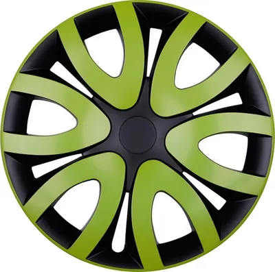 Obrázok produktu pre 4x PREMIUM DESIGN kryty kolies "Mika" 16 INCH #66 v zeleno-čiernej farbe