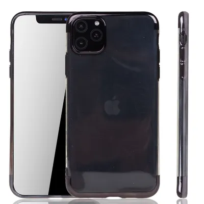 Produktbild von Handyhülle für Apple iPhone 11 Pro Max Schwarz - Clear - TPU Silikon Case Backcover Schutzhülle in Transparent   Schwarz