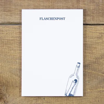 Produktbild von Notizblock "Flaschenpost" A6 aus recyclingpapier germany
