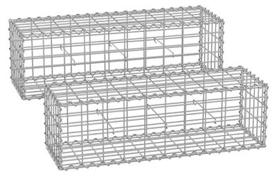 Immagine prodotto di Set di gabbioni – cesti in filo di acciaio zincato – 100 x 30 x 30 cm
