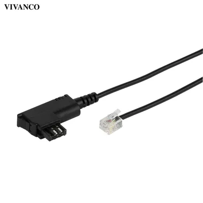 Produktbild von ViVanco™6m Modem Connection Cable, 6 m, TAE N, RJ-11, Männlich, Männlich, Schwarz
