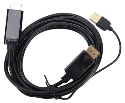 Image de Interface multimédia haute définition pour câble DisplayPort, longueur de 1,8 mètre, compatible avec les adaptateurs de sortie 4K