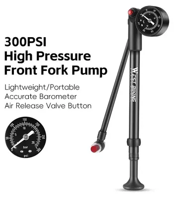 Imagen del producto de Bomba de aire para bicicleta, alta presión de 400 PSI, manómetro digital, color