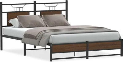 Produktbild von Möbel Bettgestell ohne Matratze Braun Eiche 140x200 cm Holzwerkstoff - Klassische Betten 4107017