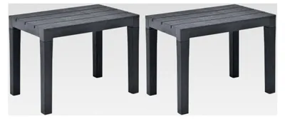 Produktbild von Gartenbänke 2er Set Anthrazit Kunststoff für den Außenbereich