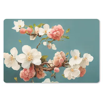 Produktbild von MuchoWow® Schreibtischunterlage Blumen - Blüte - Kirsche - Zweig - Weiß 60x40 cm - XXL Mauspad - Großes Mauspad