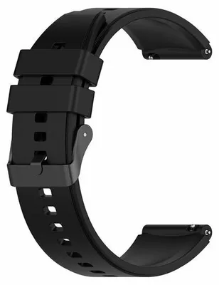 Produktbild von By Qubix Silikon Schnallenarmband - Schwarz - passend für Garmin Vivoactive 6 / Vivoactive 5 / Vivoactive 3