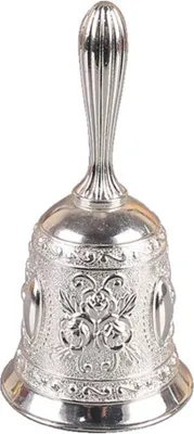 Produktbild von INF Europäische Stil Handglocke aus Zinklegierung - Tischglocke für Restaurant, Bar Silber