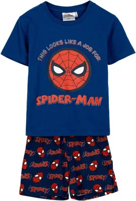 Obrázok produktu pre Detské pyžamo Spiderman Detské pyžamové tričko a šortky zo 100 % bavlny 4 roky