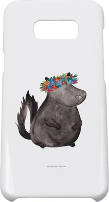 Produktbild von Mr. & Mrs. Panda Samsung Galaxy S8 plus Handyhülle  Stinktier Mädchen - Weiß - Geschenk, Skunk, Wildtier, Handycover, Hülle, Namaste, Raubtier, Yoga, Handy, Case, Cover