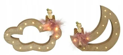 Imagen del producto de Figura decorativa navideña con hada LED, 25 cm
