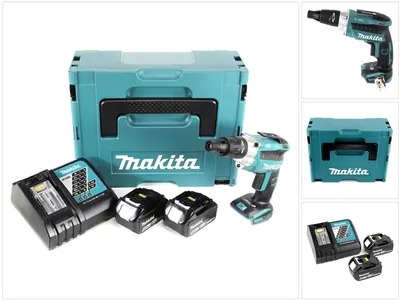 Produktbild von Makita DFS 251 RMJ 18 V Li-Ion Trockenbauschrauber Brushless im Makpac mit 2x BL1840 B 4,0 Ah Akku und DC18RC Ladegerät