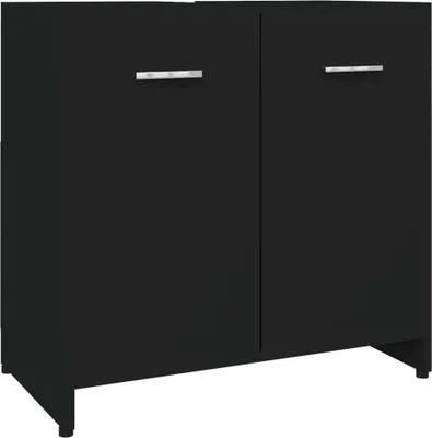 Immagine prodotto di vidaXL Badezimmerschrank Schwarz 60x33x61 cm Holzwerkstoff