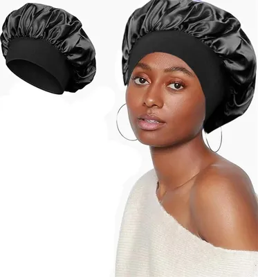 Immagine prodotto di CHPN – Copricapo per dormire – Protegge i capelli durante il sonno – Cura dei capelli – Sonno notturno – Copricapo per dormire – Cuffia – Protezione per i capelli – Nero