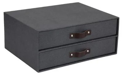Immagine prodotto di BIRGER Cassettiera a 2 scomparti - Tela nera