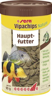 Produktbild von sera Vipachips Nature, Zierfisch, Trockenfischfutter, Kartoffelchips, Vitamin A, Vitamin B1, Vitamin B2, Vitamin C, Vitamin D3, Vitamin E, 35%, 6,4%