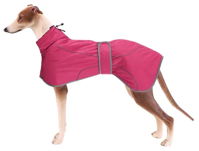 Productafbeelding van Winterjas voor honden met reflecterende strepen, geschikt voor middelgrote en grote honden, kleur roze, maat XXL