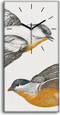 Produktbild von Dekor Leinwand Uhr Wandbilder Geräuschlos 30x60 Zeichnung Tier Vogel Kunst - schwarze Hände