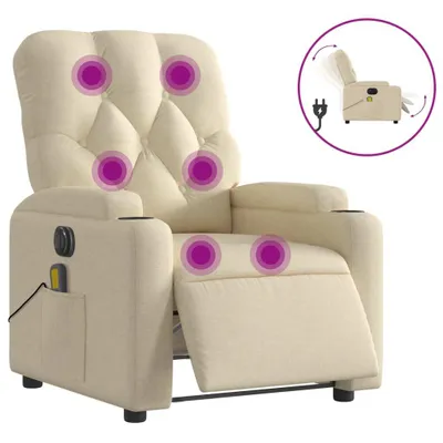 Produktbild von vidaXL Massagesessel Elektrisch Creme Stoff