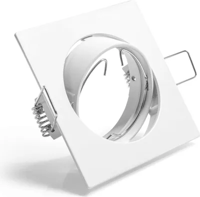 Produktbild von Einbau-Rahmen eckig schwenkbar für LED Spot GU10 / MR16 TS07 weiß L82xB82mm
